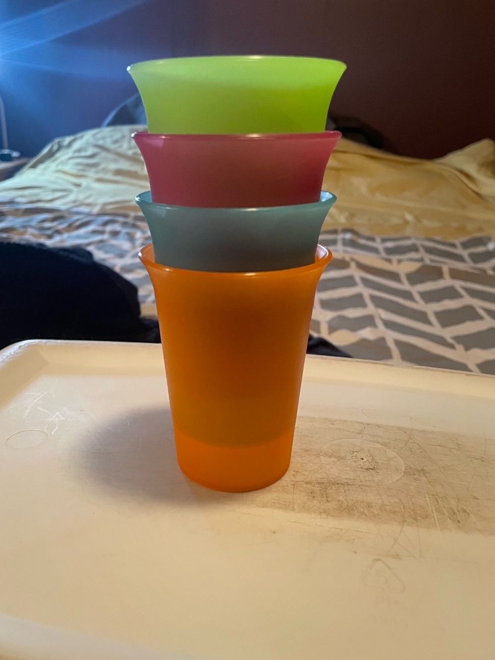 Tupperware Stackable Tumblers in Orange, Aqua, Pink, Lime